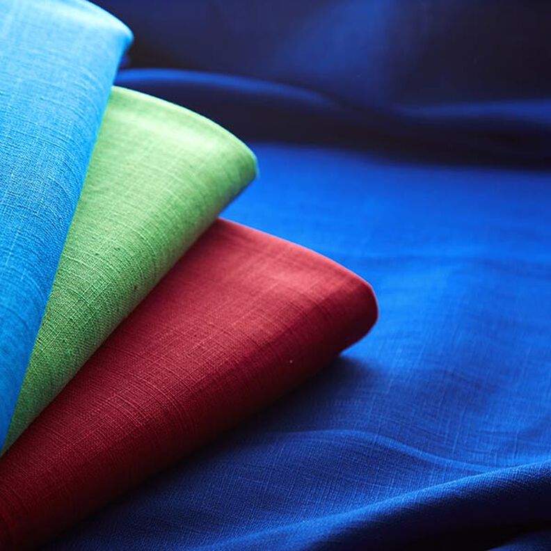 Tissu de lin en ramie mélangée medium – bleu roi,  image number 5