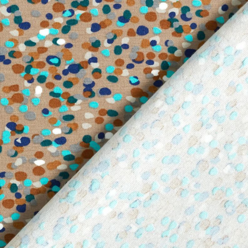 Jersey coton Confettis colorés – dune/sapin bleu,  image number 4