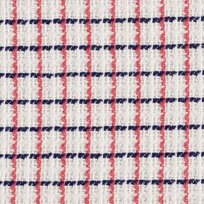 Bouclé brut à carreaux – blanc/baies, 