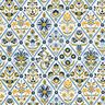 Tissu en coton Cretonne Carreaux à fleurs – blanc/bleu brillant,  thumbnail number 1