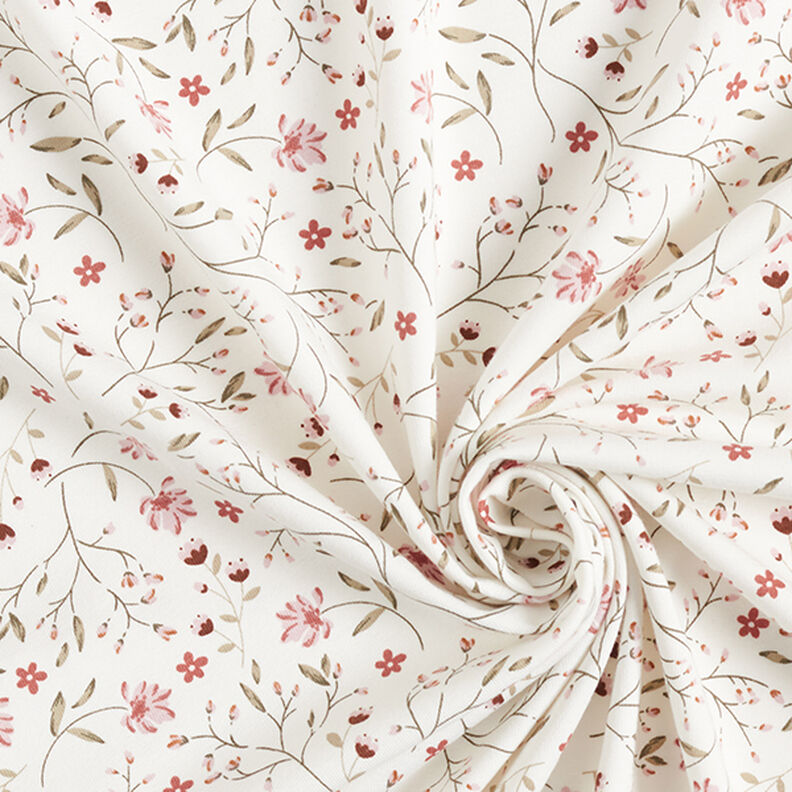 Jersey coton Vrilles de fleurs – écru,  image number 3
