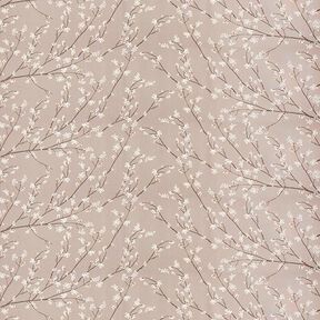 Tissu de décoration Semi-panama Rameaux en fleur – taupe, 