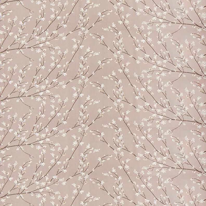 Tissu de décoration Semi-panama Rameaux en fleur – taupe, image number 1