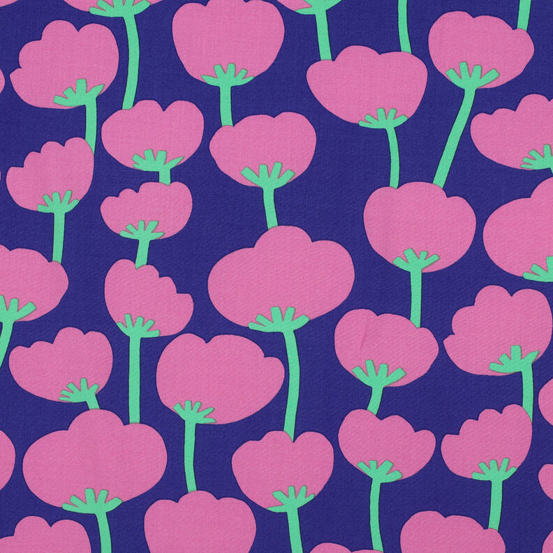 Tissu viscose LENZING™ ECOVERO™ Poppies | Nerida Hansen – bleu marine/rose vif,  image number 1