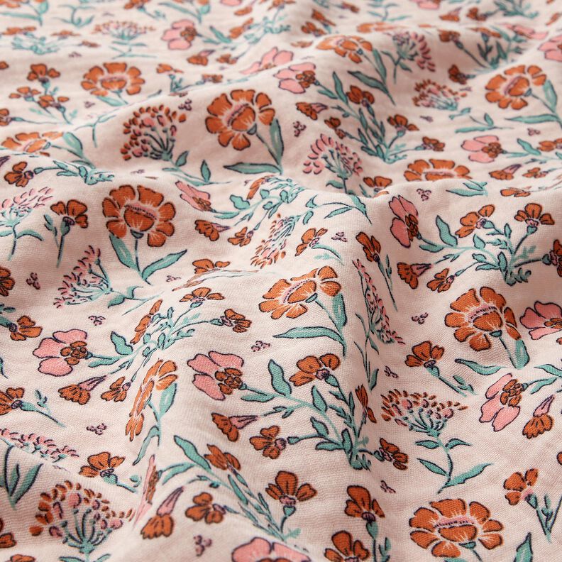 Tissu double gaze de coton Prairie fleurie | Poppy Fabrics – rosé,  image number 2