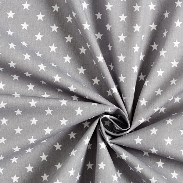Popeline coton Moyens étoiles – gris/blanc,  image number 5