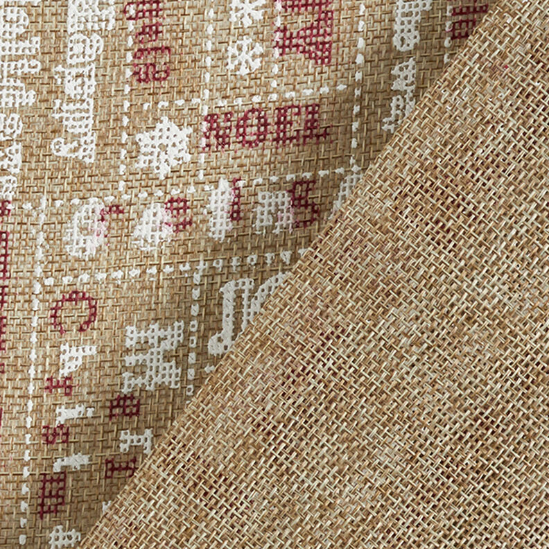 Tissu de décoration Aspect jute Collage de Noël – dune/blanc,  image number 5