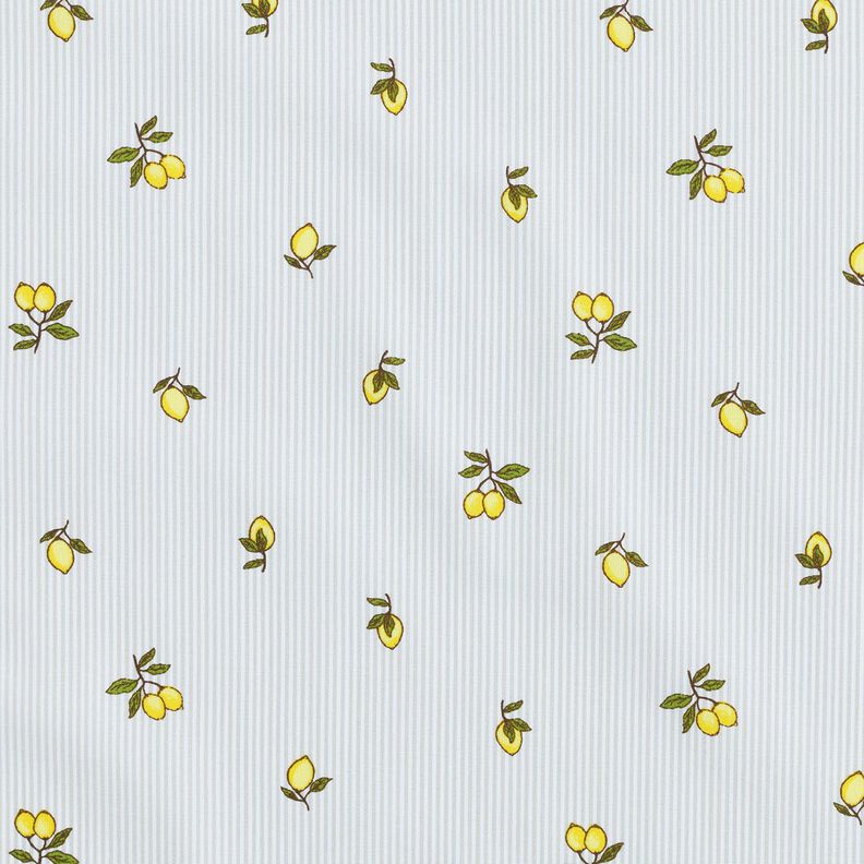 Tissu en coton Citrons et rayures – écru/taupe clair,  image number 1