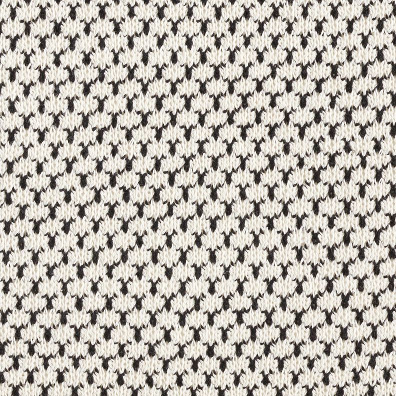 Grandes mailles de coton Pois abstraits – blanc/bleu marine,  image number 1