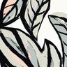 Jersey viscose Grandes feuilles – ivoire/bleu nuit,  thumbnail number 5