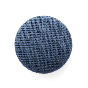Bouton recouvert, Lin moyen – bleu jean, 