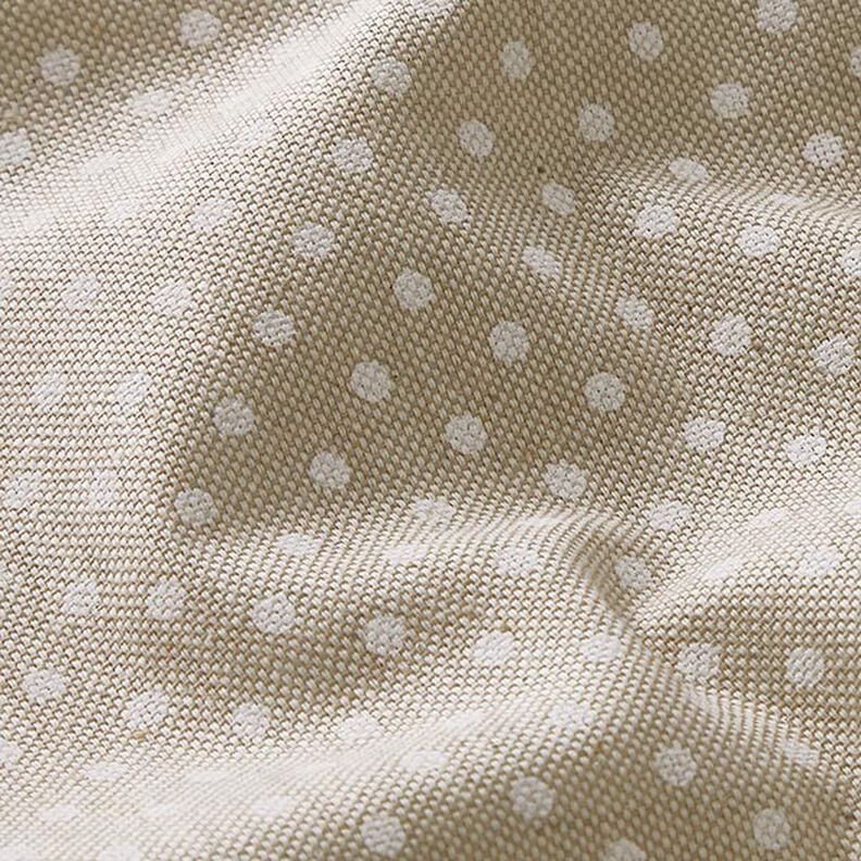 Tissu de décoration Semi-panama Points classiques – nature/blanc,  image number 2