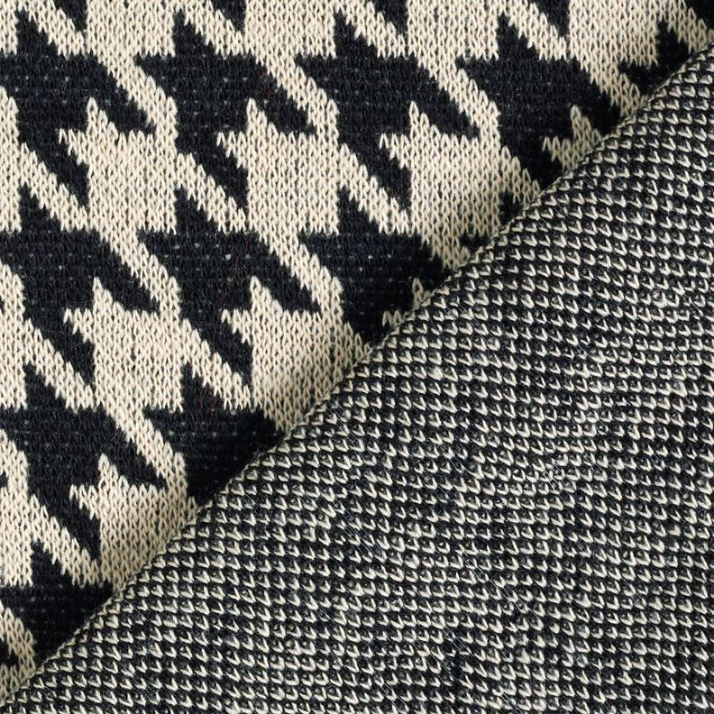 Tissu tricoté pied-de-poule – beige clair/noir,  image number 5