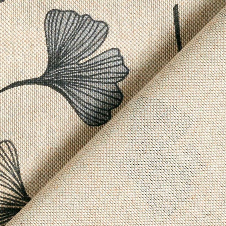 Tissu de décoration Semi-panama Feuilles de ginkgo – gris/nature,  image number 6