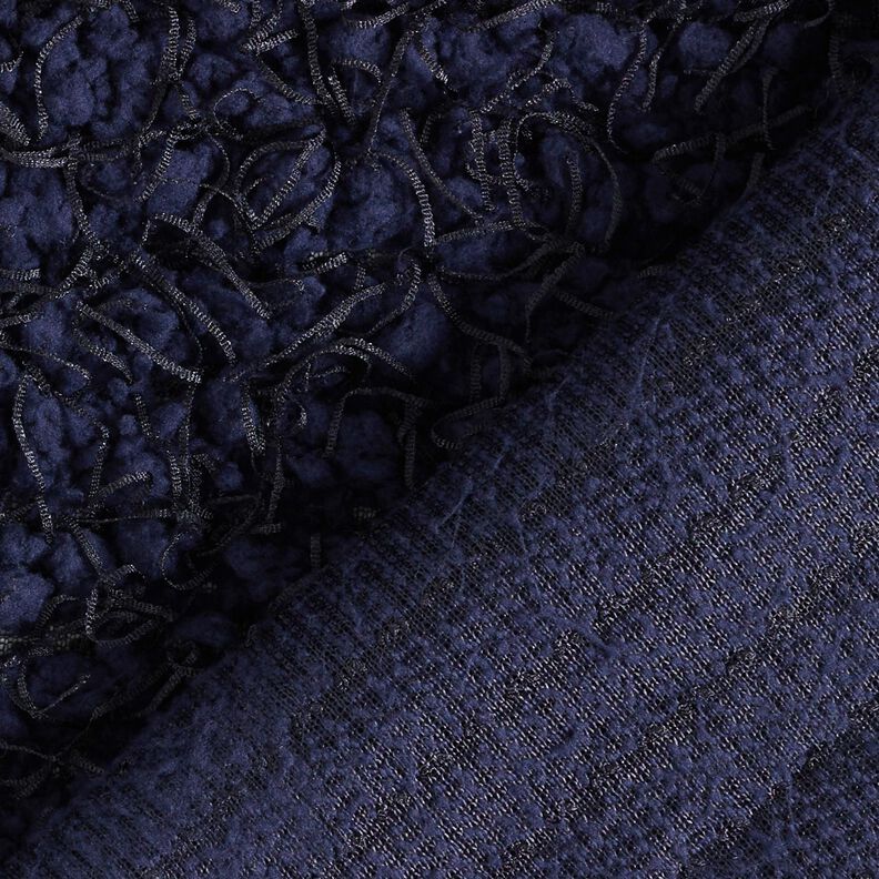 Fourrure synthétique avec fils fantaisie – bleu nuit,  image number 4