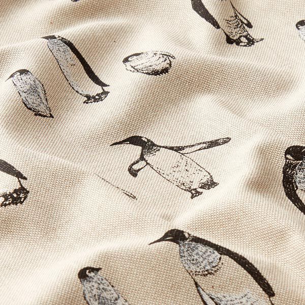 Tissu de décoration Semi-panama Pingouins – nature,  image number 2