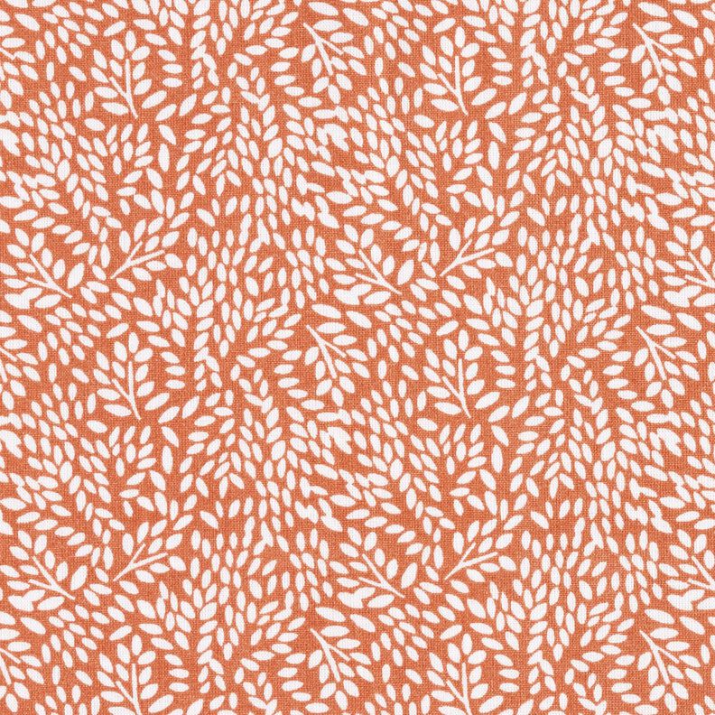 Tissu en coton Cretonne Mini feuilles – homard/blanc,  image number 1
