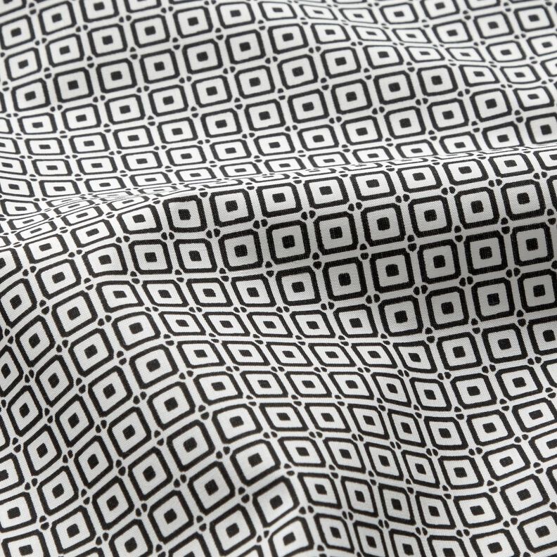 Tissu pour chemise avec petites boîtes – noir/blanc,  image number 2