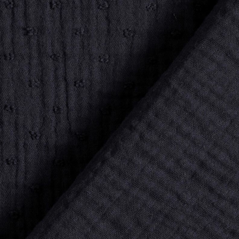 Tissu double gaze de coton dobby – noir,  image number 4