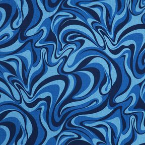 Crêpe de viscose avec vagues – bleu marine/bleu roi, 