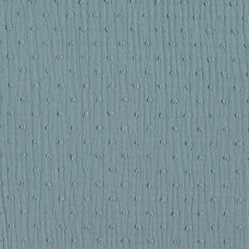 Tissu double gaze de coton dobby – bleu acier,  image number 1