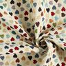 Tissu de décoration Gobelin Cœurs éparpillés – beige clair/pétrole,  thumbnail number 3