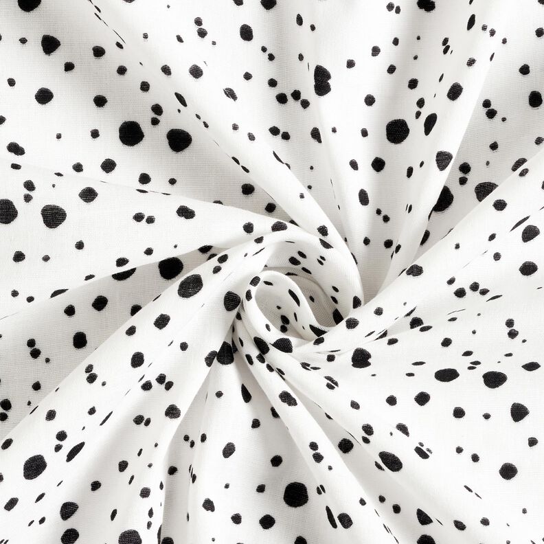 Tissu gaze de coton points irréguliers, lisses – ivoire/noir,  image number 4