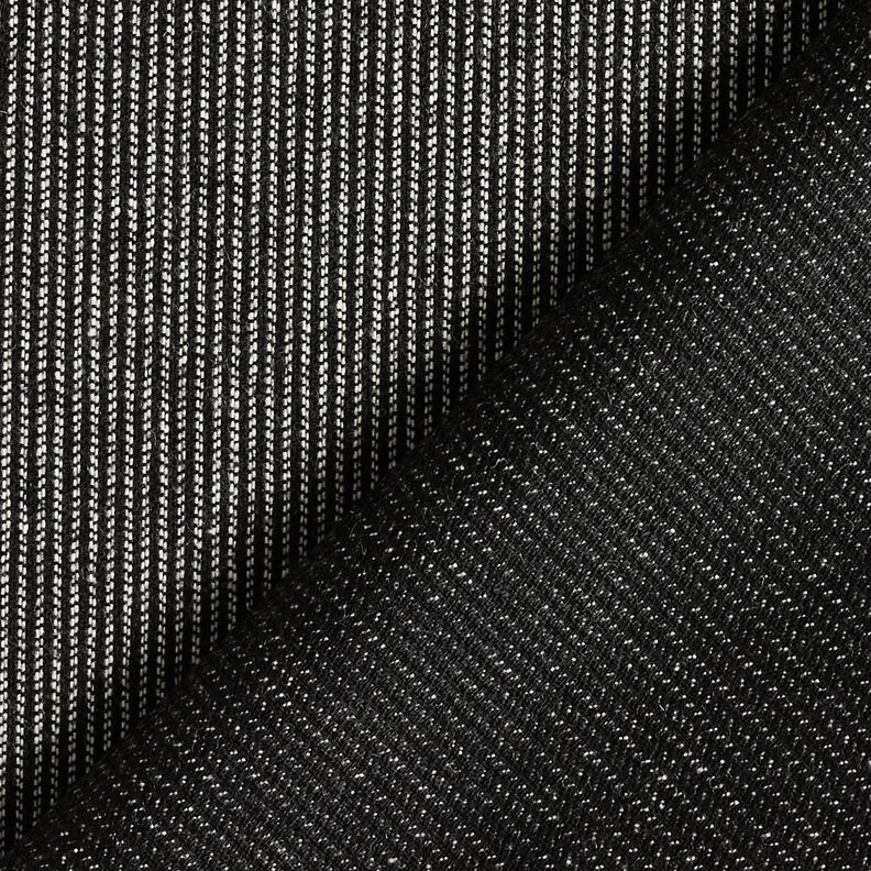 Tissu pour pantalon en mélange de laine, à rayures – noir/blanc,  image number 3
