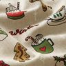 Tissu de décoration Semi-panama Esquisses hivernales – nature/pin,  thumbnail number 2