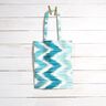 Coton enduit imprimé ikat – turquoise/blanc,  thumbnail number 7