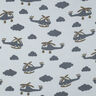 Tissu double gaze de coton Hélicoptère | by Poppy – bleu bébé/gris schiste,  thumbnail number 1