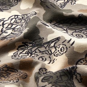 French Terry Sweat d’été Monster trucks camouflés  – taupe, 