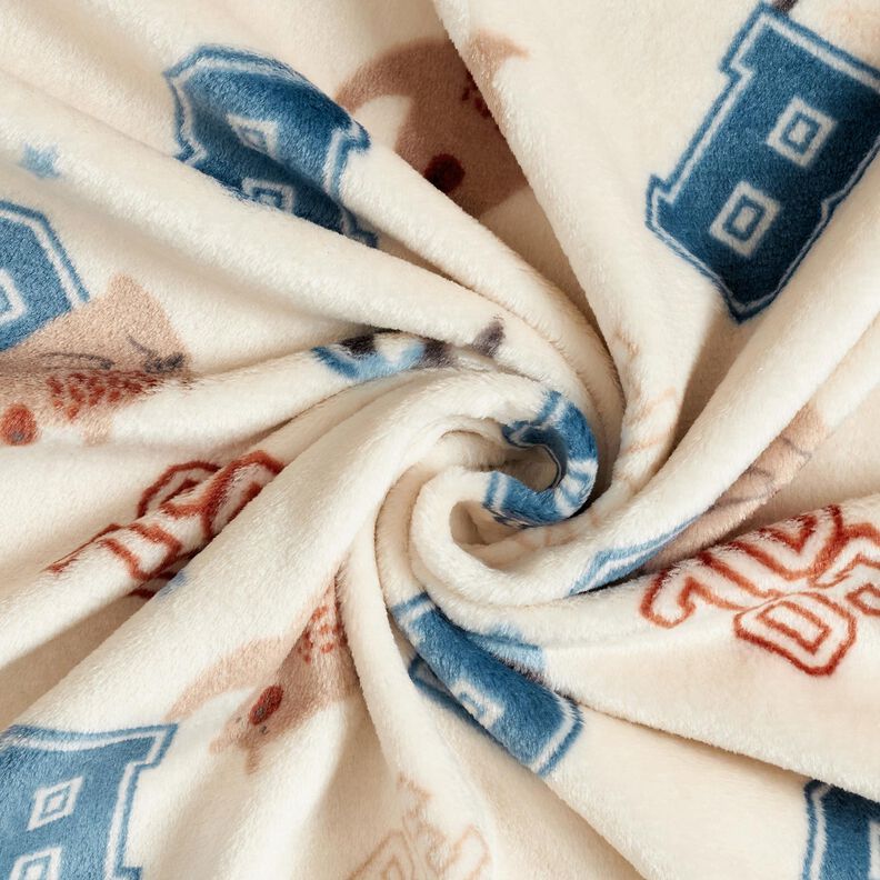 Polaire douillet Veste style collage – beige clair/bleu, image number 3