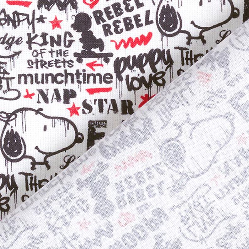 Popeline coton tissu sous licence Snoopy graffiti | Peanuts ™ – blanc,  image number 4