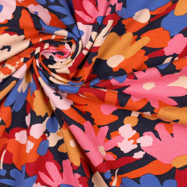 GOTS Jersey coton Pop Blossom | Nerida Hansen – bleu nuit,  image number 4