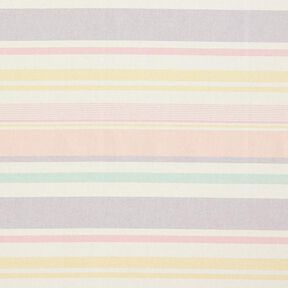 Tissu de décoration Semi-panama Mélange de rayures multicolores recyclé – lilas pastel, 
