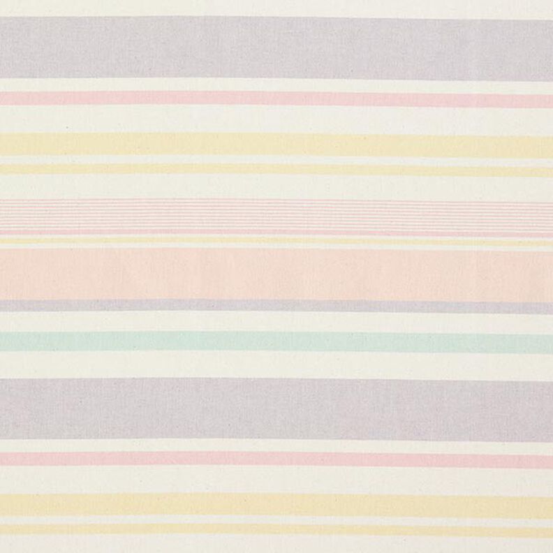 Tissu de décoration Semi-panama Mélange de rayures multicolores recyclé – lilas pastel,  image number 1