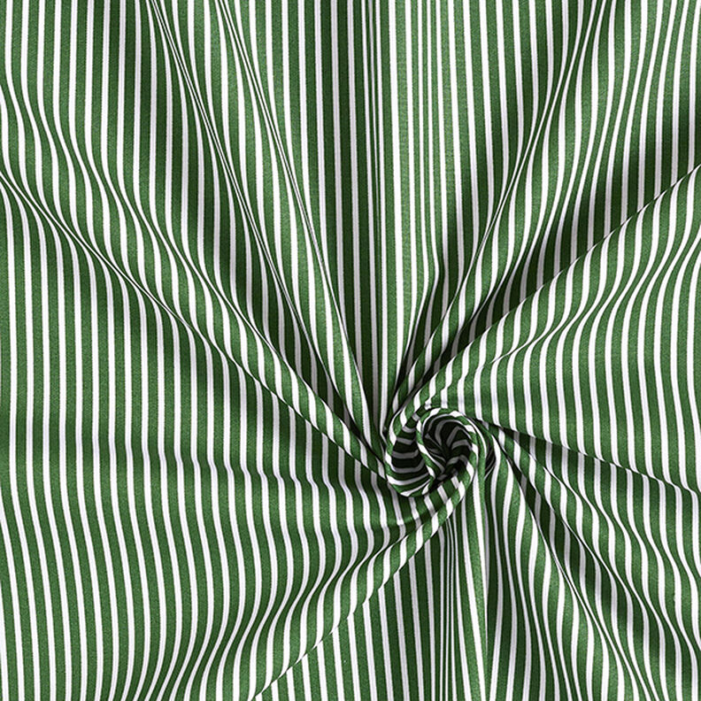 Popeline coton Rayures – vert foncé/blanc,  image number 3