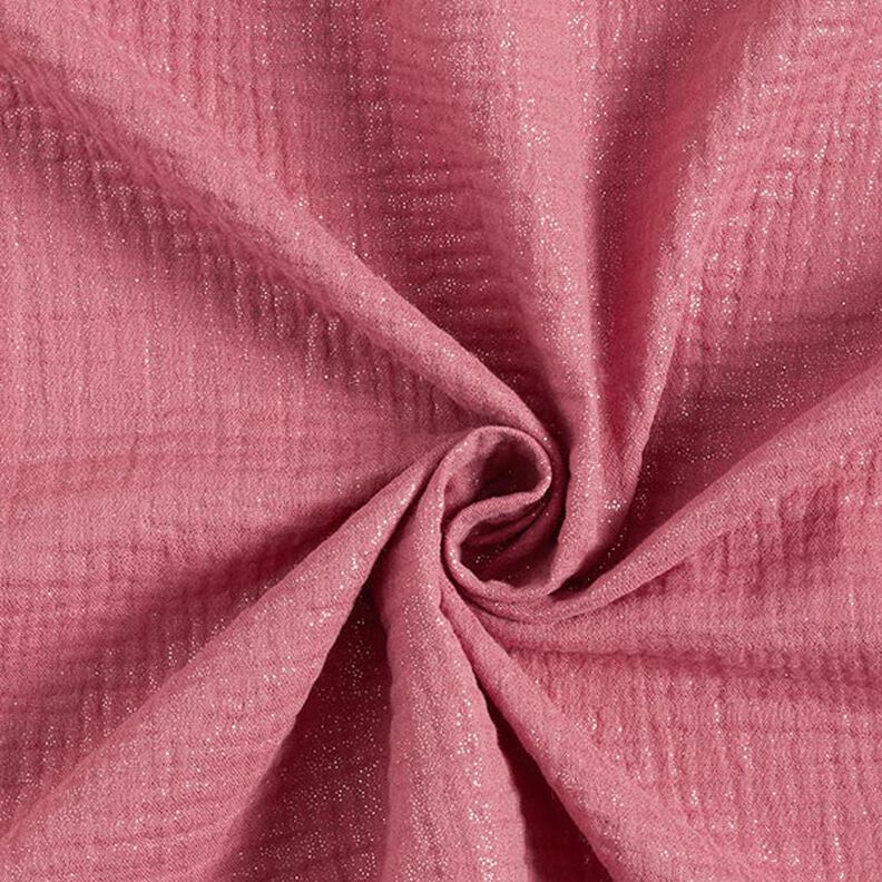 Tissu double gaze de coton fins points scintillants| by Poppy – vieux rose,  image number 1
