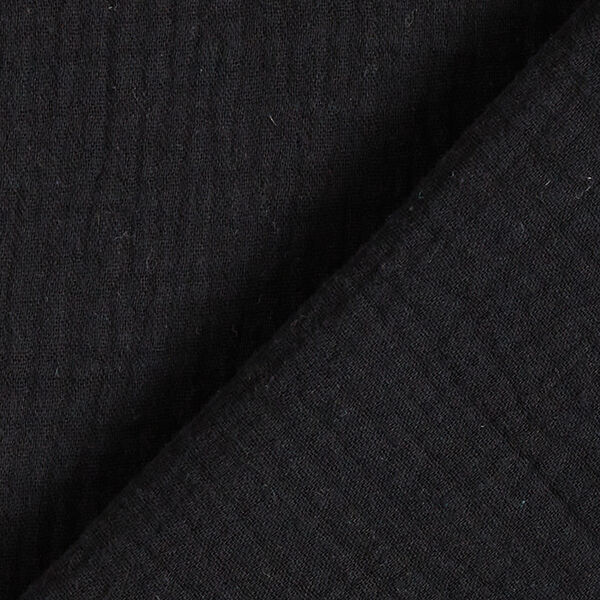 Tissu double gaze de coton – noir,  image number 4
