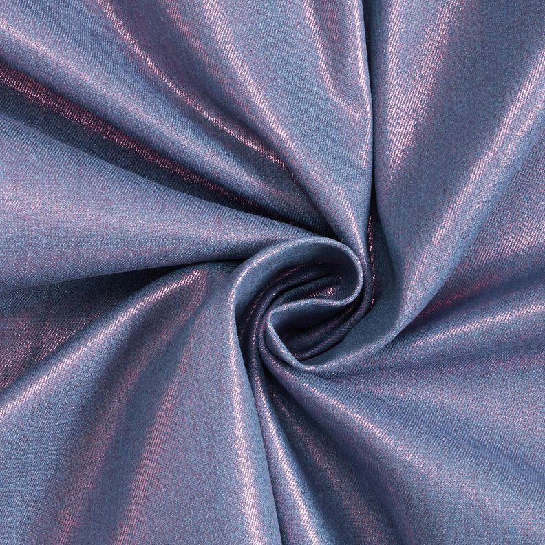 Denim stretch métallisé – gris bleu/rose intense,  image number 1