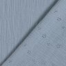 Tissu double gaze de coton Dentelle brodée Vrilles de fleurs – gris bleu,  thumbnail number 4