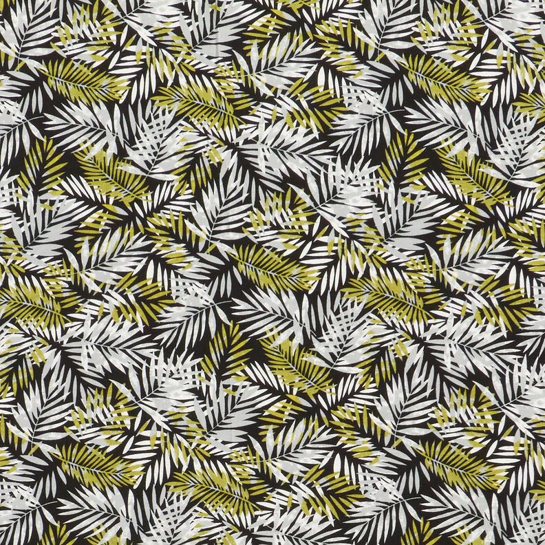 Viscose mélangée Feuilles de palmier – noir/jaune olive,  image number 1