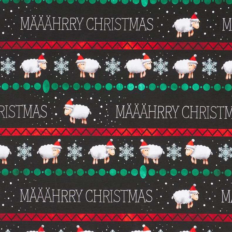 French Terry Sweat d’été Määährry Christmas | Glitzerpüppi – noir/chili, image number 1