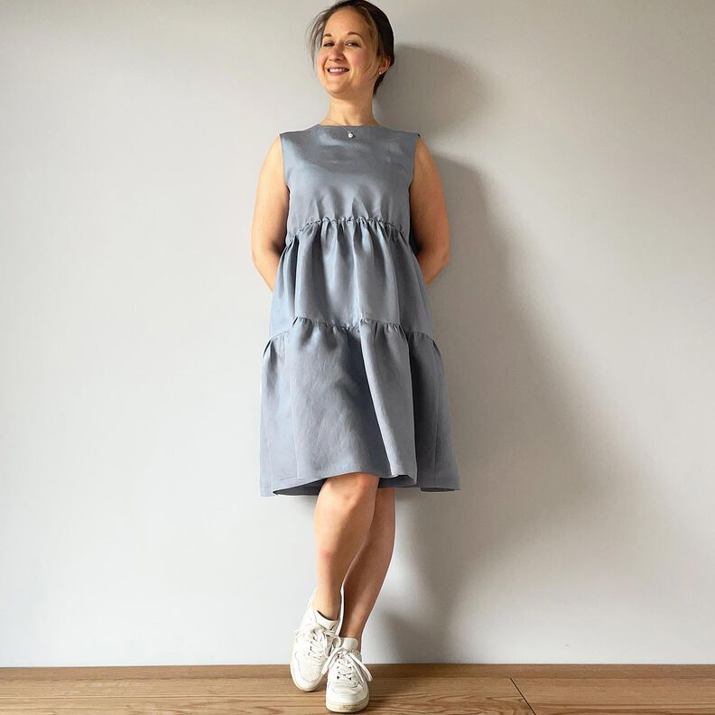 Mélange viscose Reflet brillant – bleu pigeon, image number 8