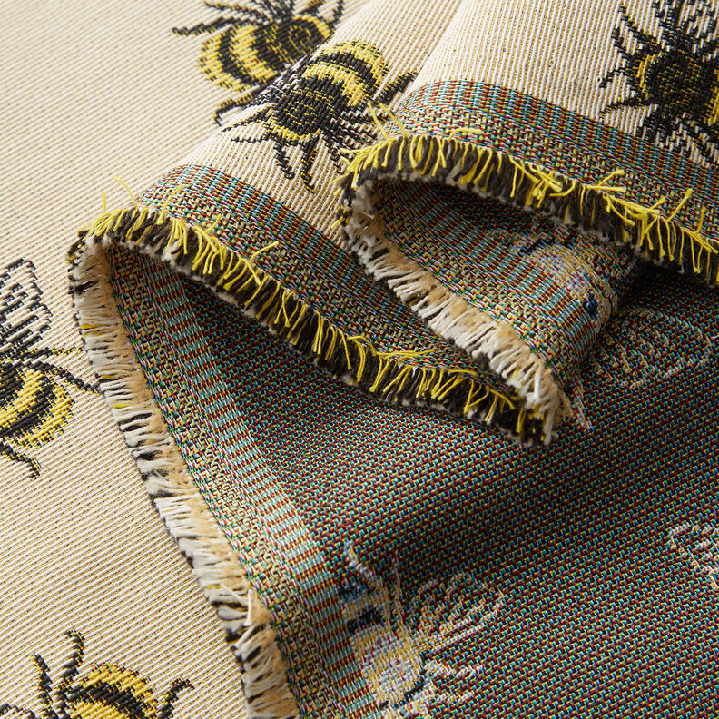 Tissu de décoration Gobelin Essaim d'abeilles – beige clair/jaune, image number 3