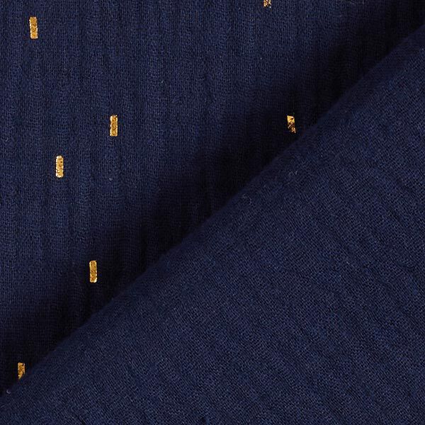 Tissu double gaze de coton Imprimé feuille Rectangle | by Poppy – bleu marine,  image number 4