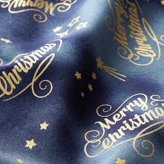 Popeline de coton "Merry Christmas" – bleu, 