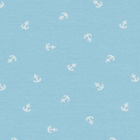 Jersey coton Petite ancre Impression numérique – bleu clair, 