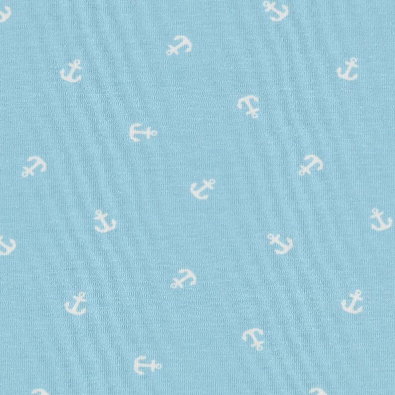 Jersey coton Petite ancre Impression numérique – bleu clair, image number 1